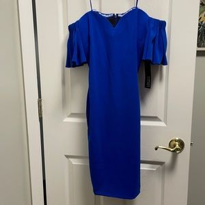 BNWT Badgley Mischka bright blue dress